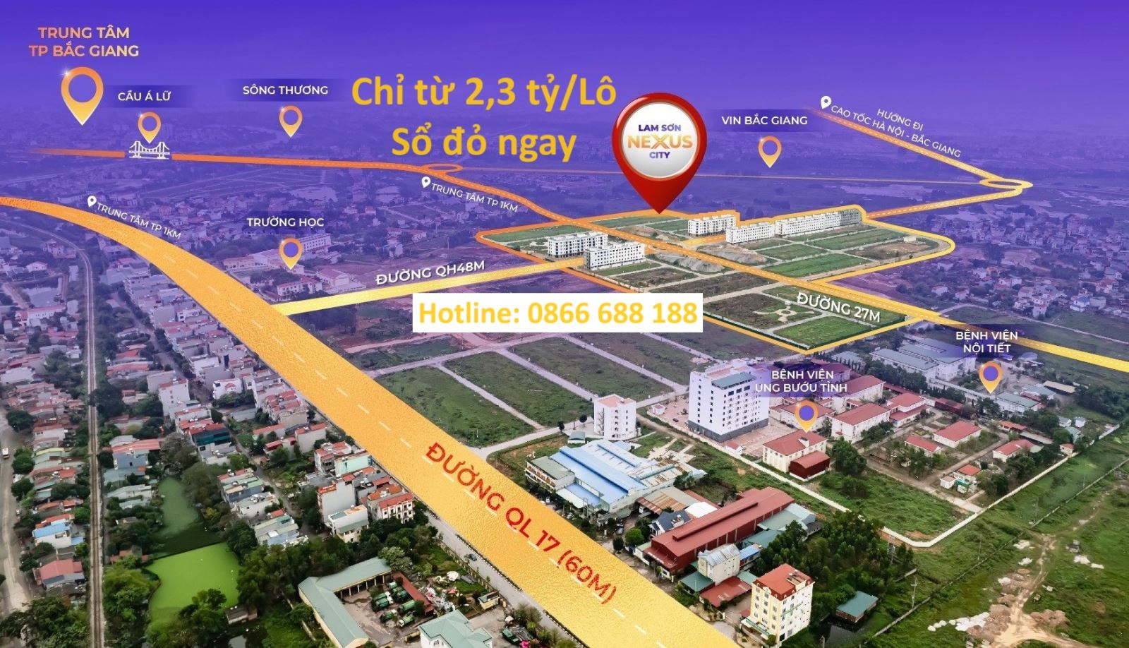 Mở Bán Đất Nền Lam Sơn Nexus City TP Bắc Giang Chỉ từ 2,3 Tỷ/lô sổ đỏ ngay